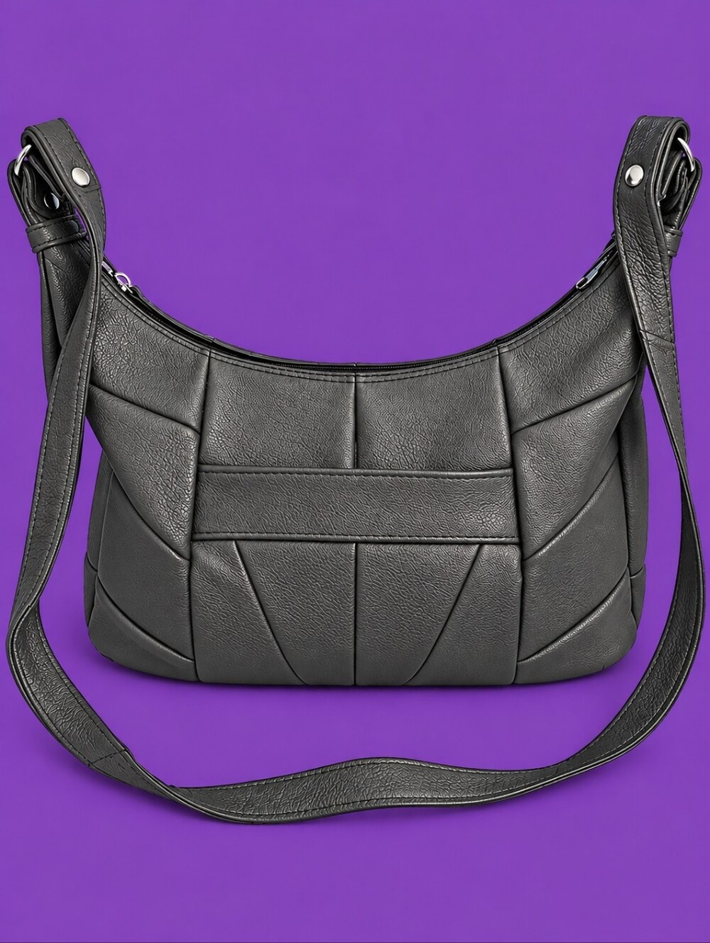 Vintage Mexican Leather Patchwork Hobo Shoulder Bag